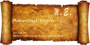 Makovinyi Ervin névjegykártya